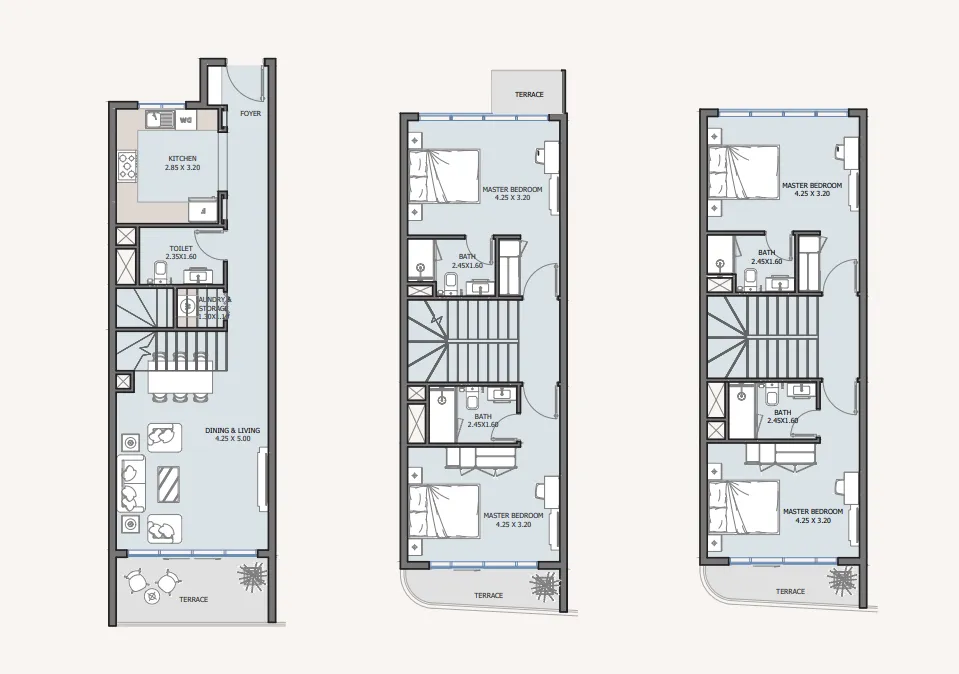 4 bedroom Townhouse floor plan at Baia