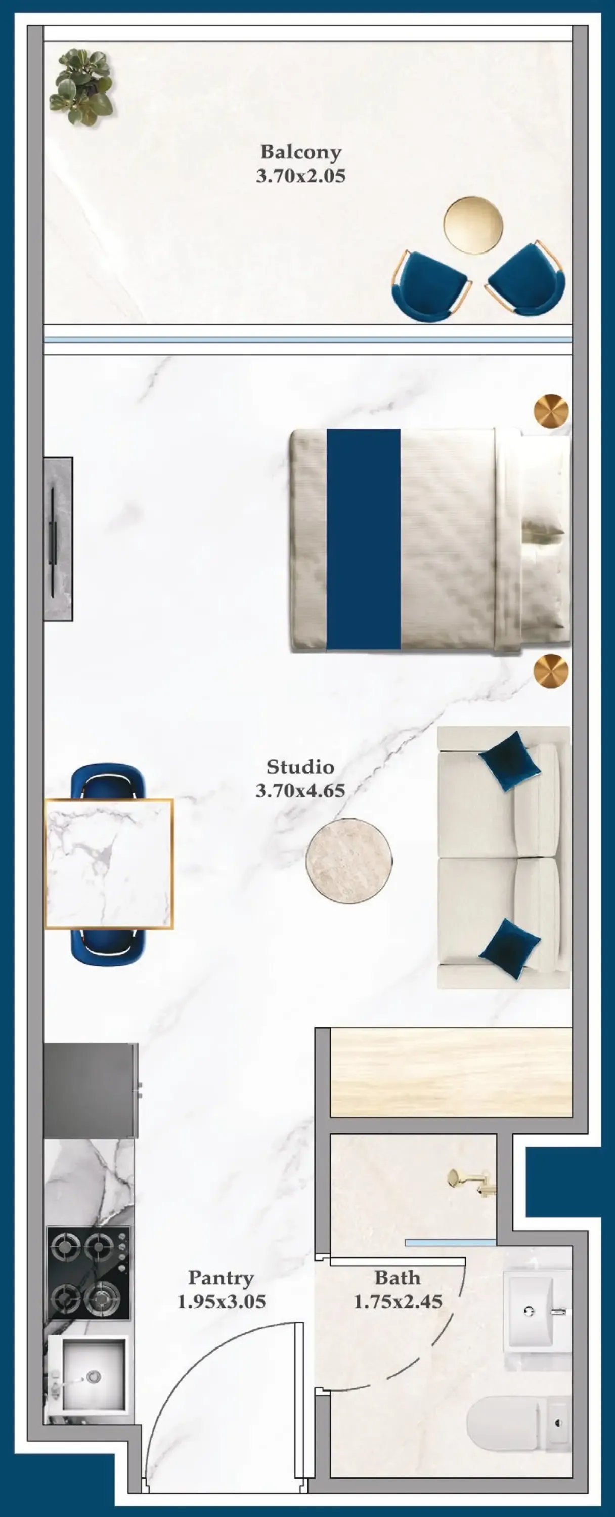 0 bedroom Apartments floor plan at Serenz