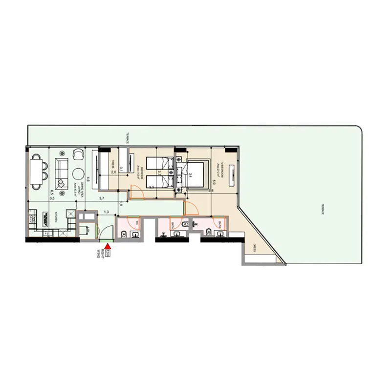 2 bedroom Apartments floor plan at Edgewater Residences 1, 2 and 3
