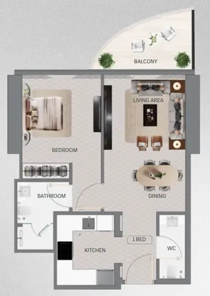 1 bedroom Apartments floor plan at Maybach Ultimate Luxury