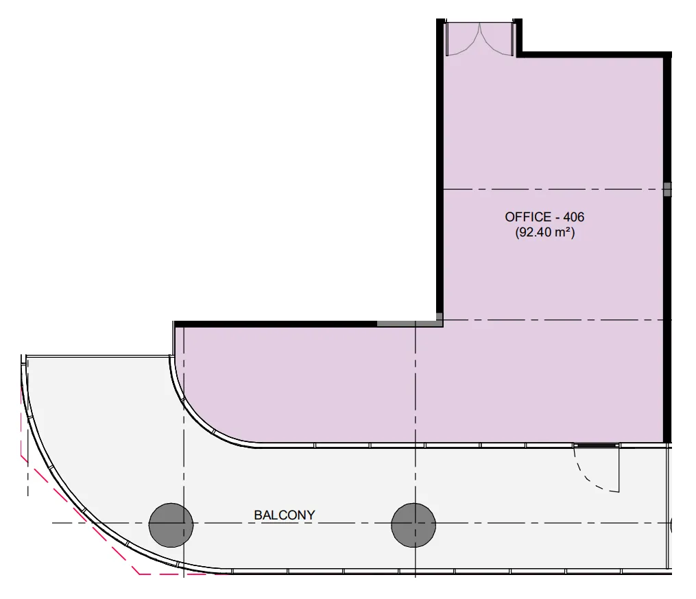  bedroom Office floor plan at Azizi Emerald