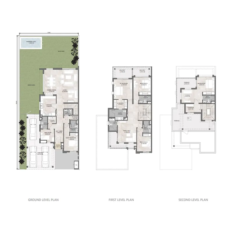 5.5 bedroom townhouse floor plan at Hayat 1