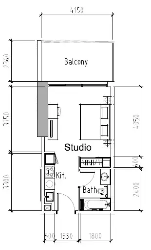 0 bedroom Apartments floor plan at Aykon City Tower