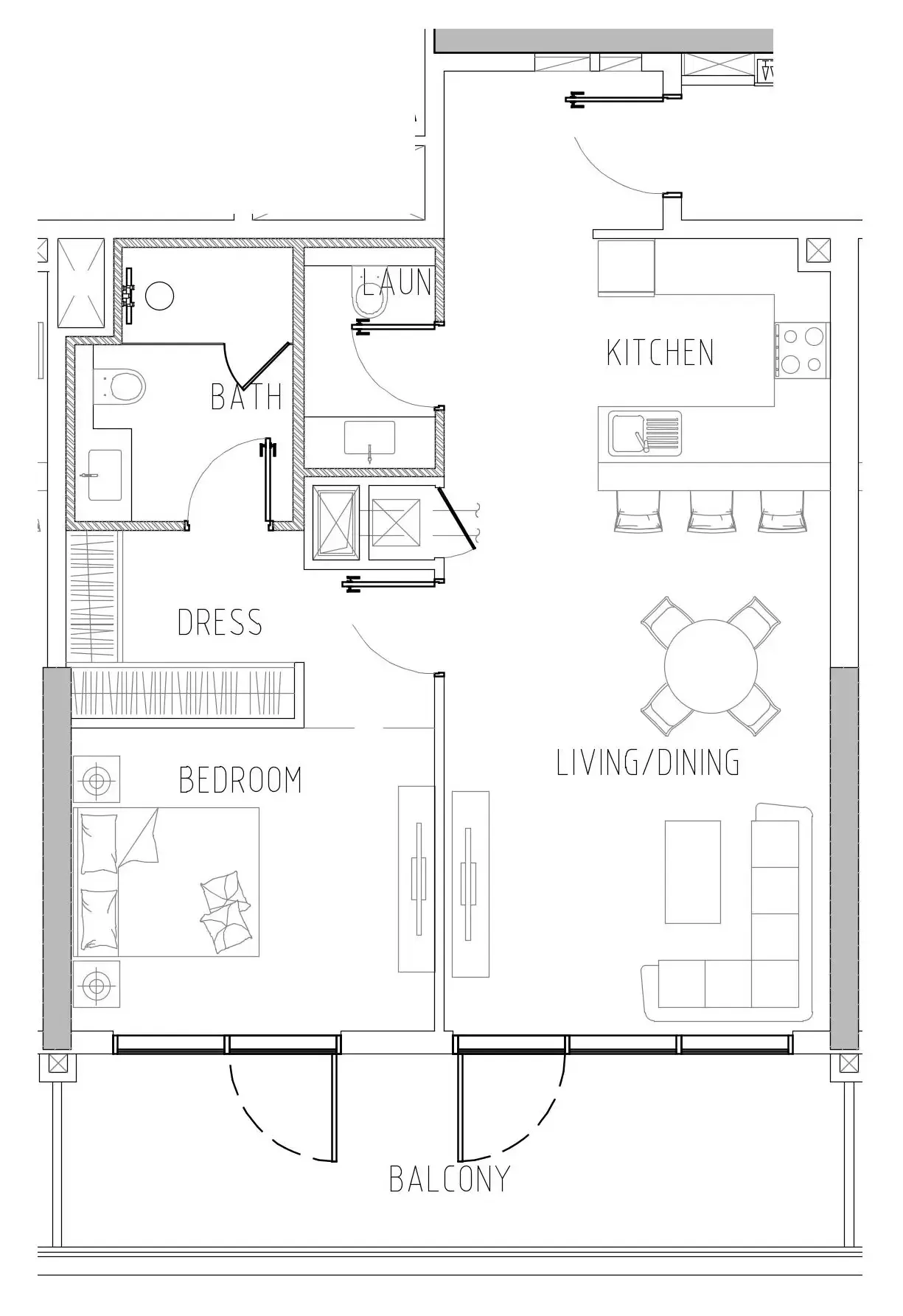 1 bedroom Apartments floor plan at Damac Riverside Views
