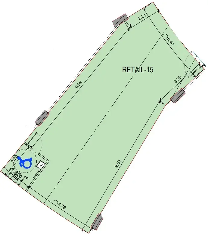  bedroom Retail floor plan at Binghatti Skyflame