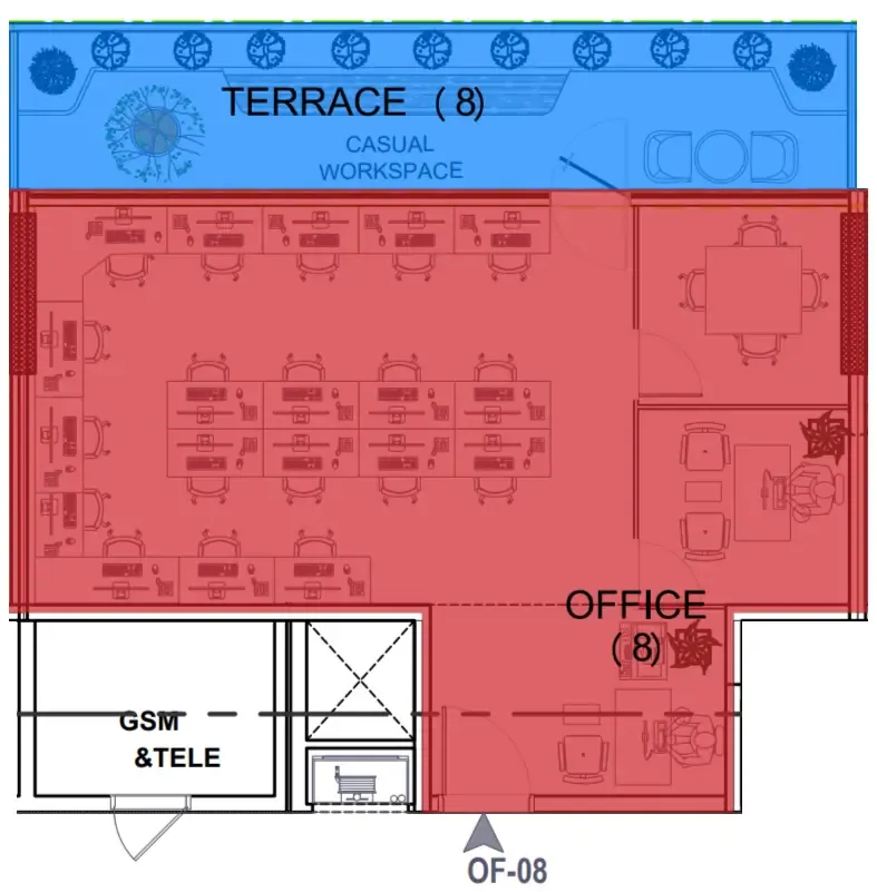  bedroom Office floor plan at Celesto 4