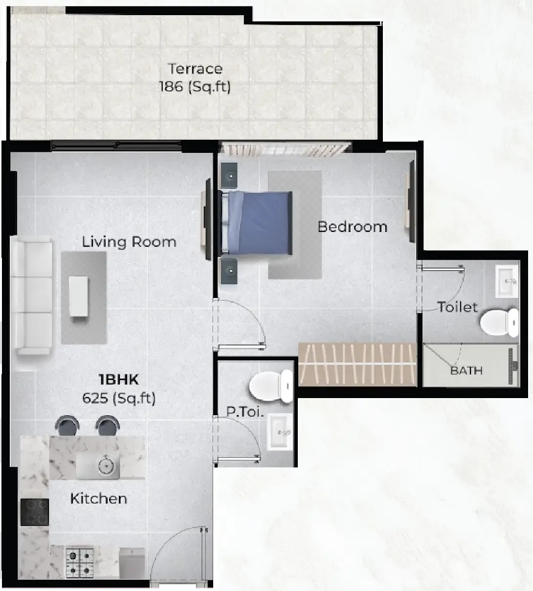 1 bedroom Apartments floor plan at Chapter 02 by Newbury