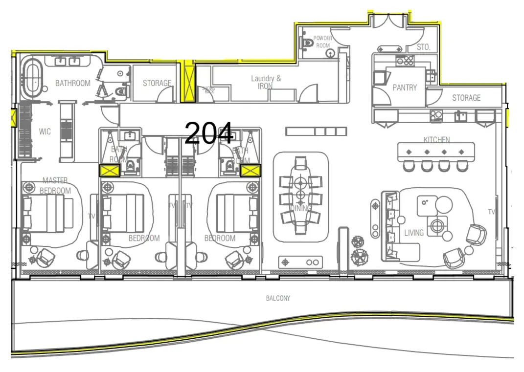 3 bedroom Apartments floor plan at Sofitel Residences