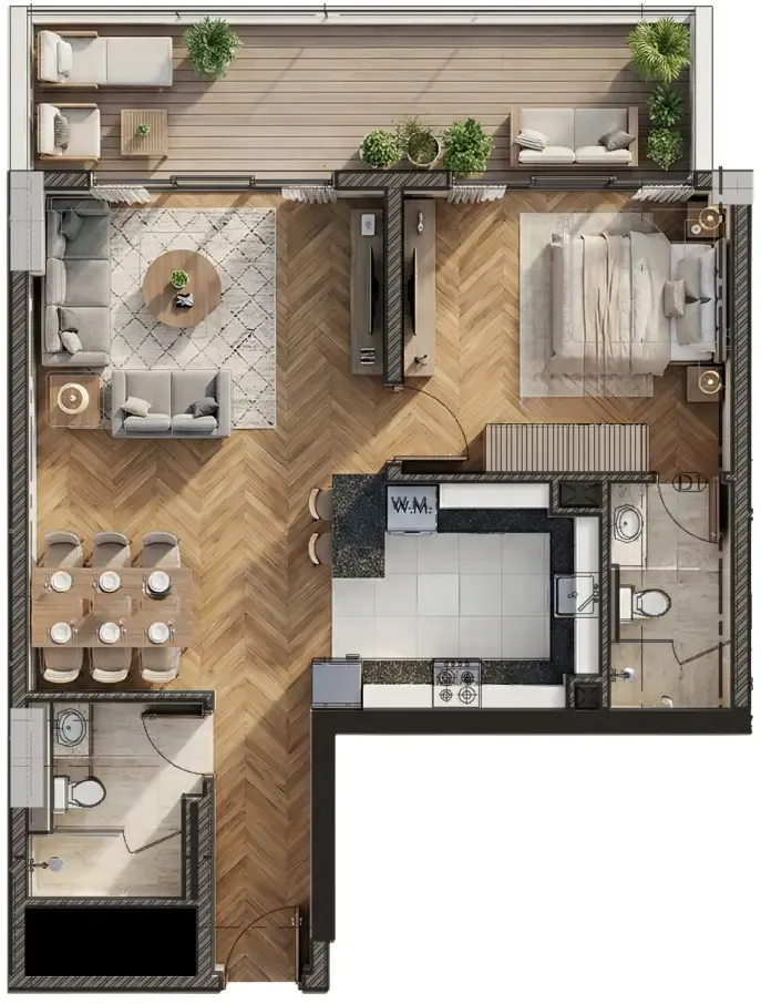 1 bedroom Apartments floor plan at Armas By Zenith