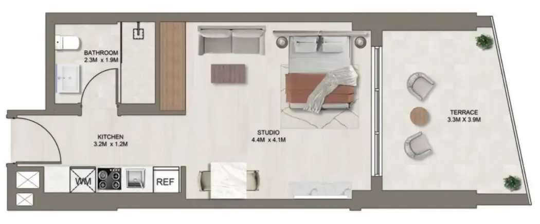0 bedroom Apartments floor plan at Ghaff Land Residence