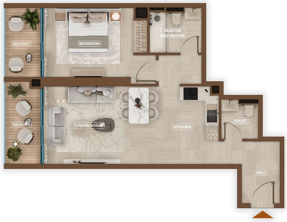 1 bedroom Apartments floor plan at Sky Hills Astra