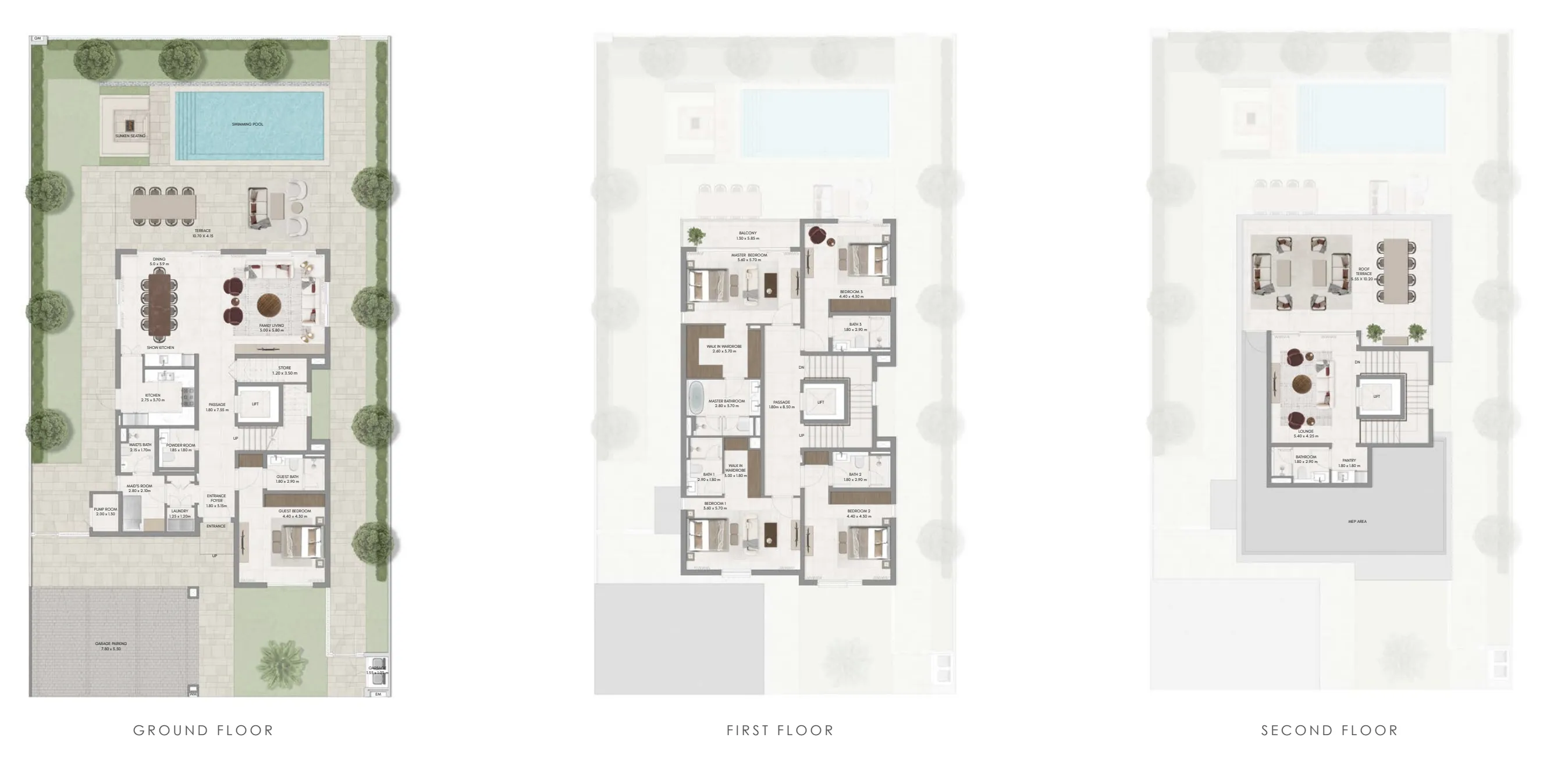 5 bedroom Villa floor plan at Ovelle The Valley