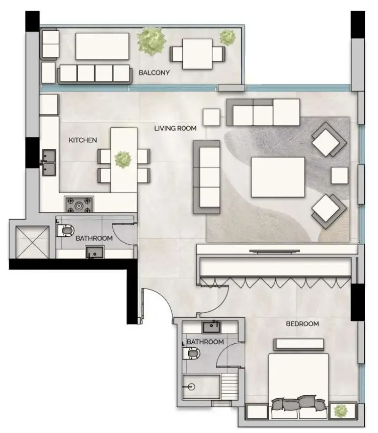 1 bedroom Apartments floor plan at Glam Residence