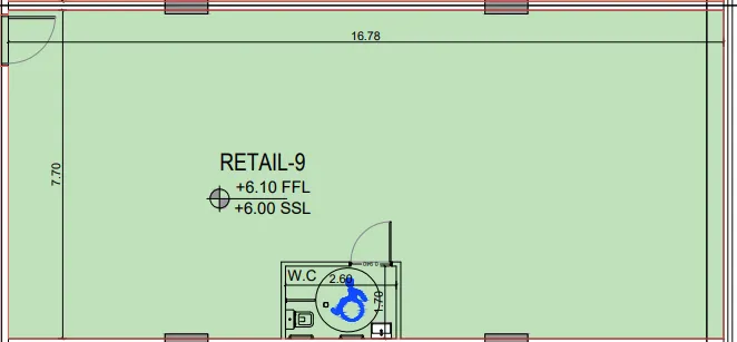 bedroom Retail floor plan at Binghatti Flare