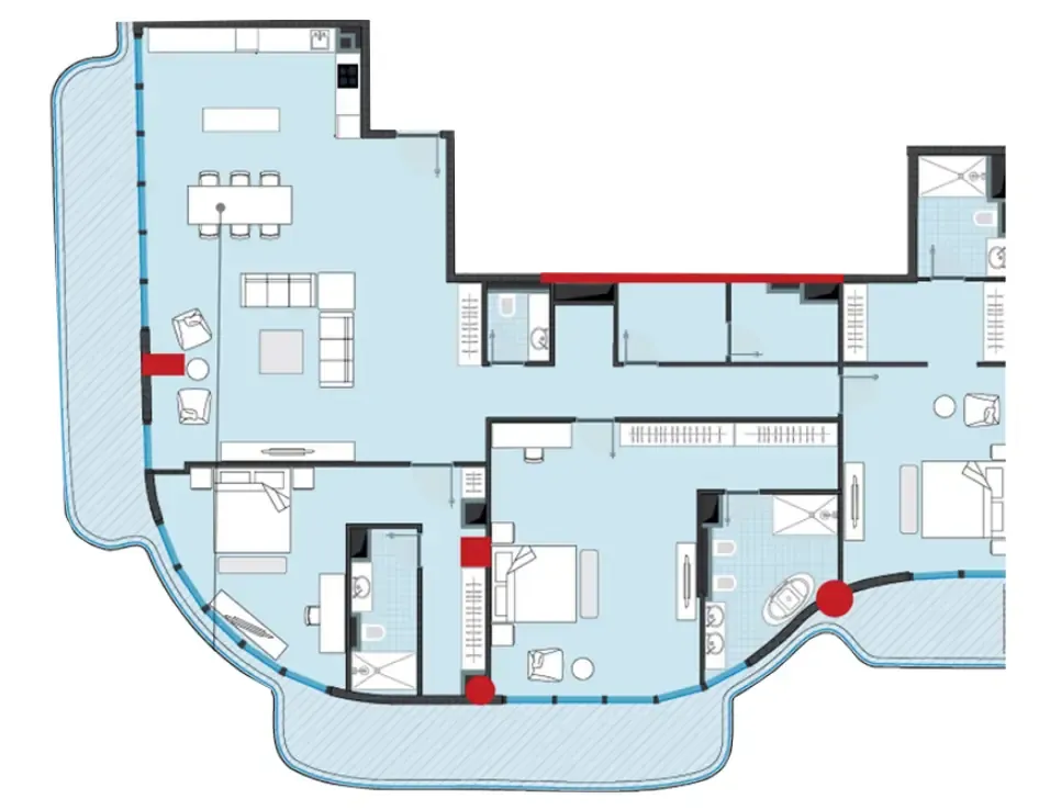 3 bedroom Apartments floor plan at NEXT Coral