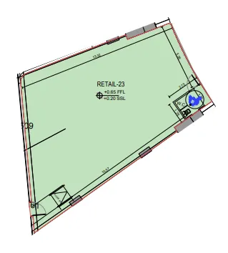  bedroom Retail floor plan at Binghatti Flare