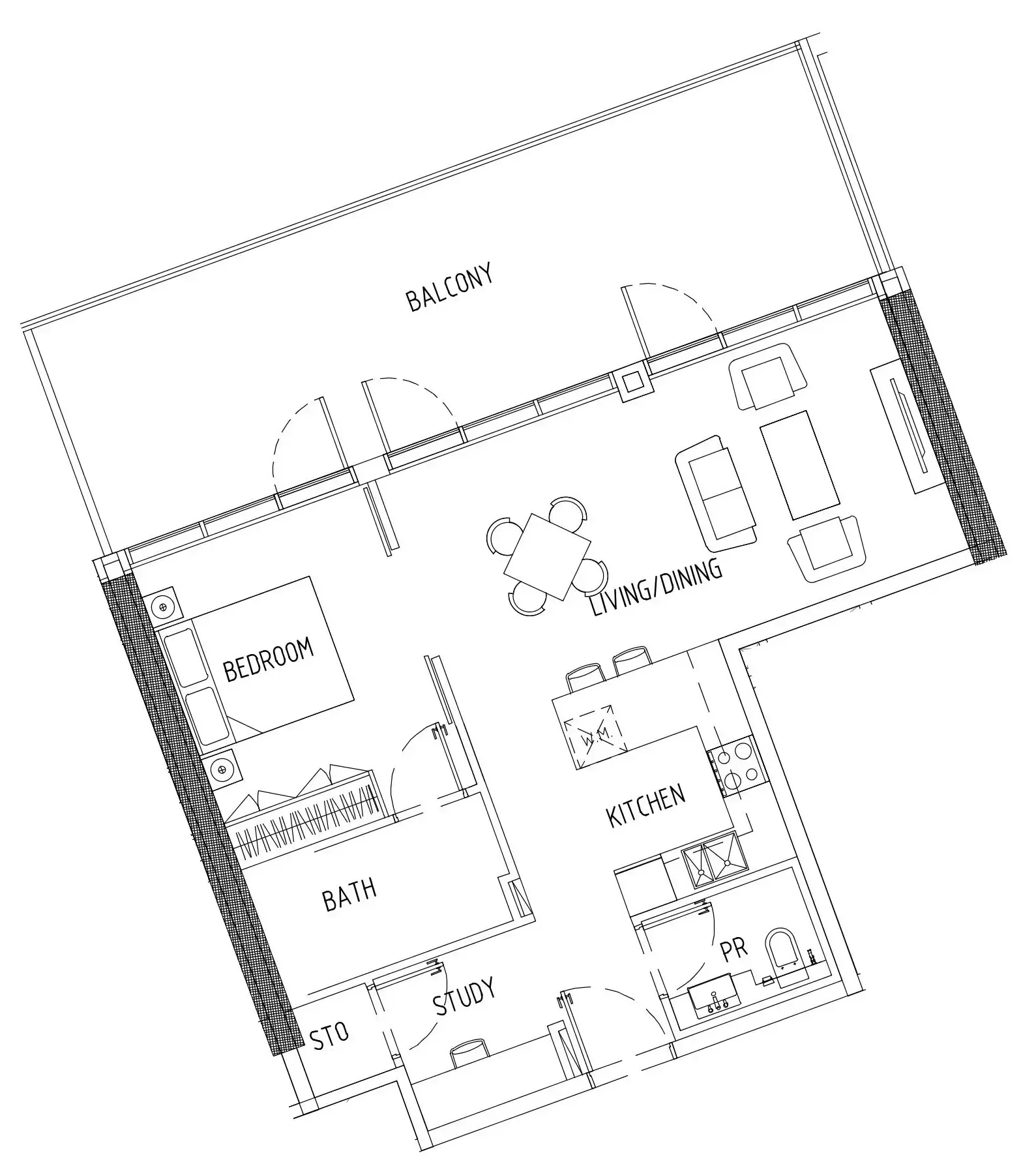 1 bedroom Apartments floor plan at Damac District
