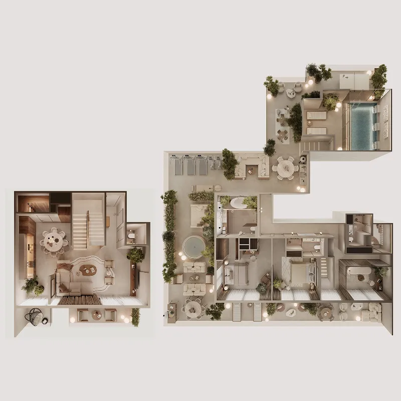 3 bedroom Duplex floor plan at Oak Yard