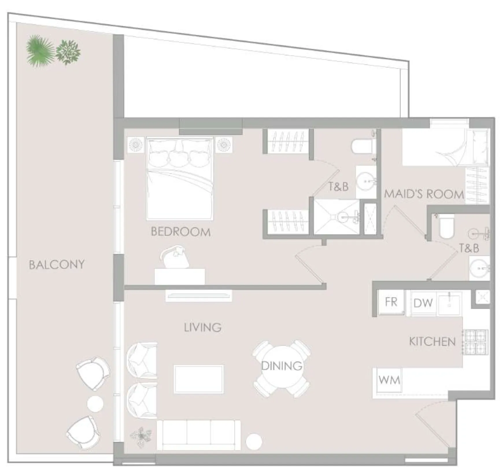 1.5 bedroom Apartments floor plan at IR1DIAN Park