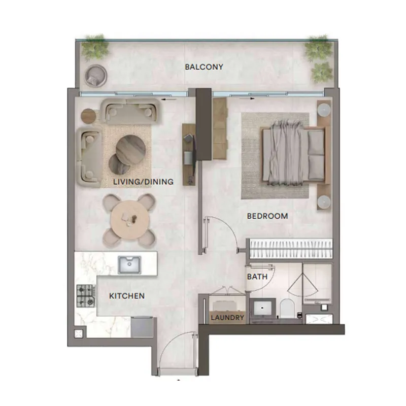 1 bedroom Apartments floor plan at Urban - Park Residences