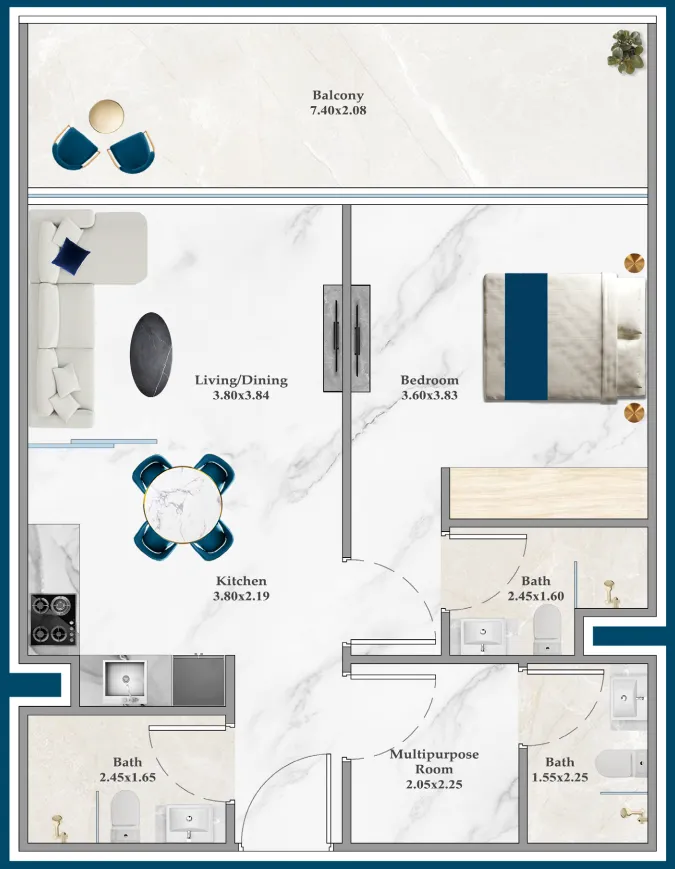 1 bedroom Apartments floor plan at Serenz