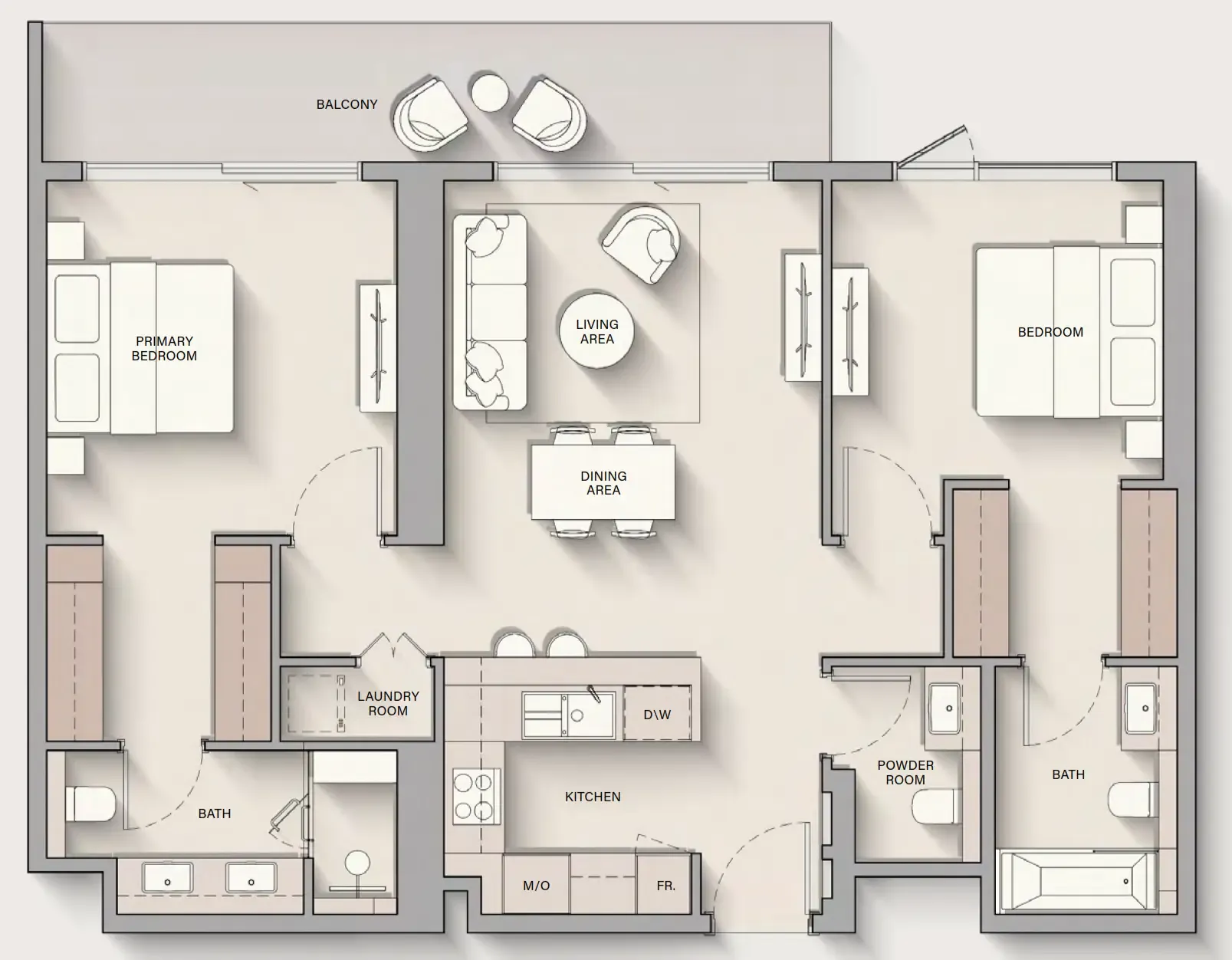 2 bedroom Apartments floor plan at The Hillgate