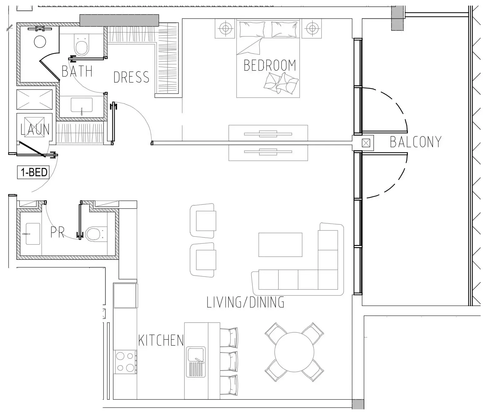 1 bedroom Apartments floor plan at Damac Riverside Views