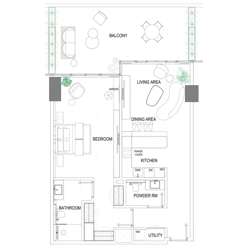1 bedroom Apartments floor plan at Fortune Bay Residences