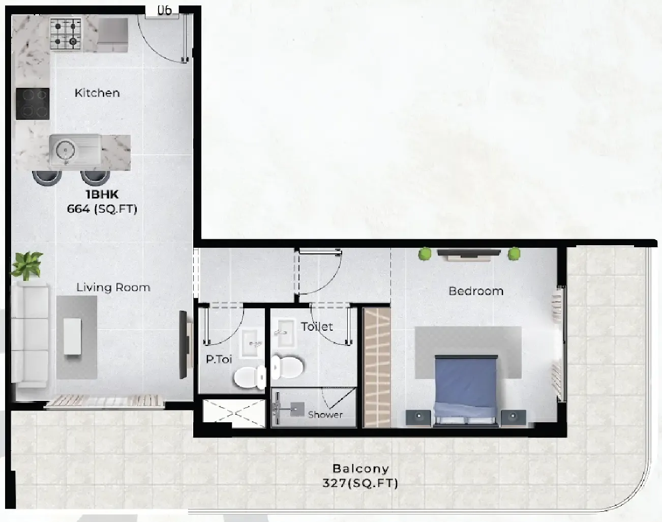 1 bedroom Apartments floor plan at Chapter 02 by Newbury