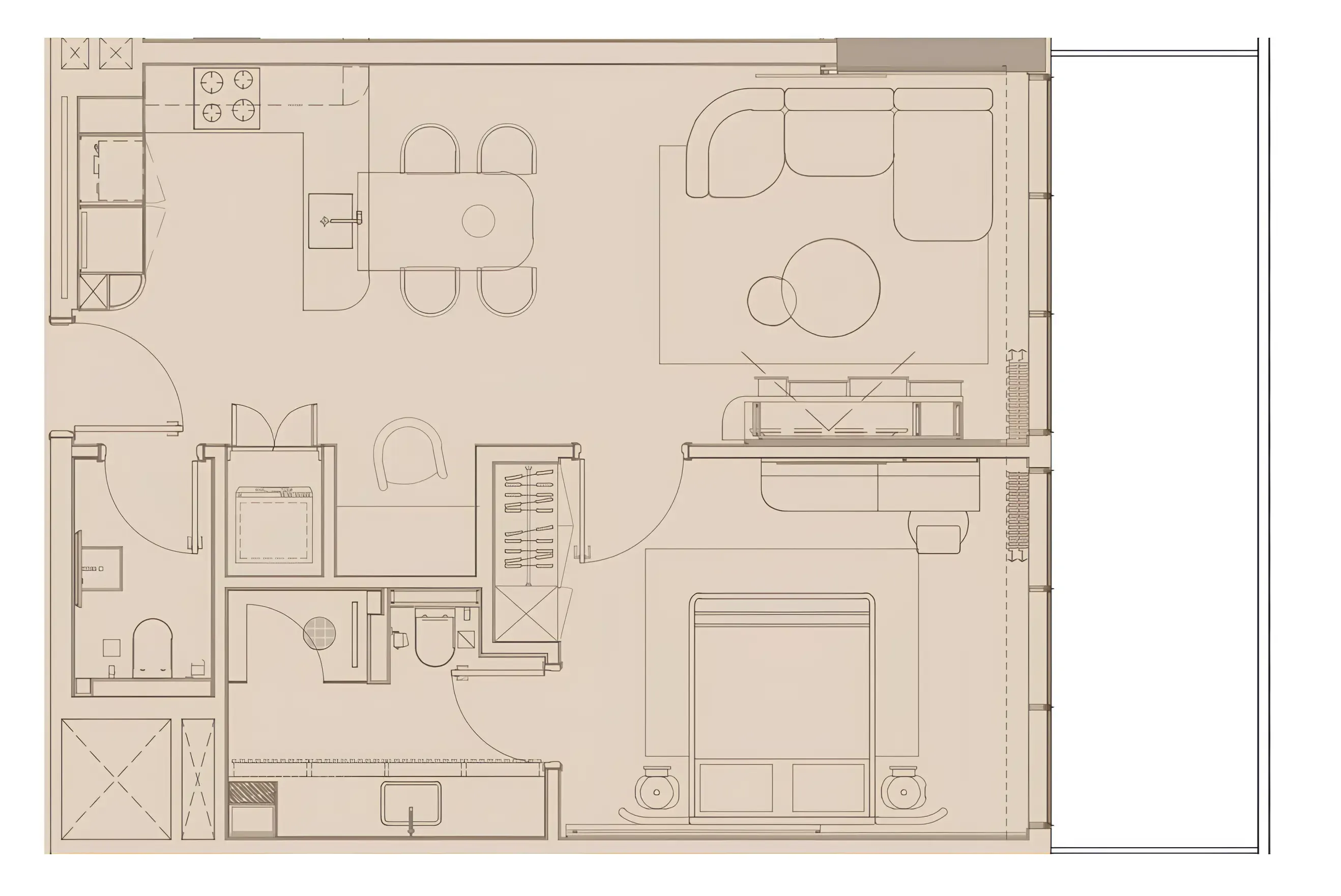 1 bedroom Apartments floor plan at Pearl House IV
