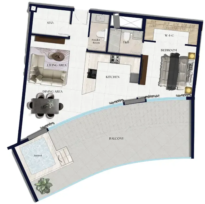 1 bedroom Apartments floor plan at Xenia Residence