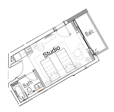 0 bedroom Apartments floor plan at Damac Hills 2 - Hotel Edge by Rotana