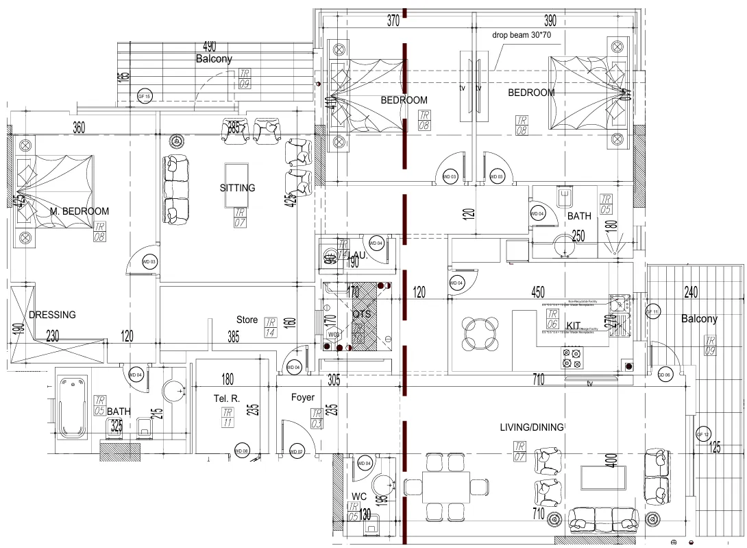 3 bedroom Apartments floor plan at Paradise View II