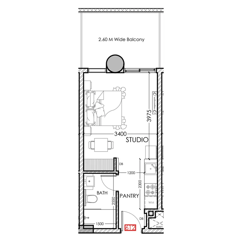 0 bedroom Apartments floor plan at Al Haseen Residences 5
