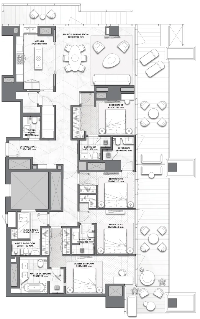 4 bedroom Apartments floor plan at DaVinci