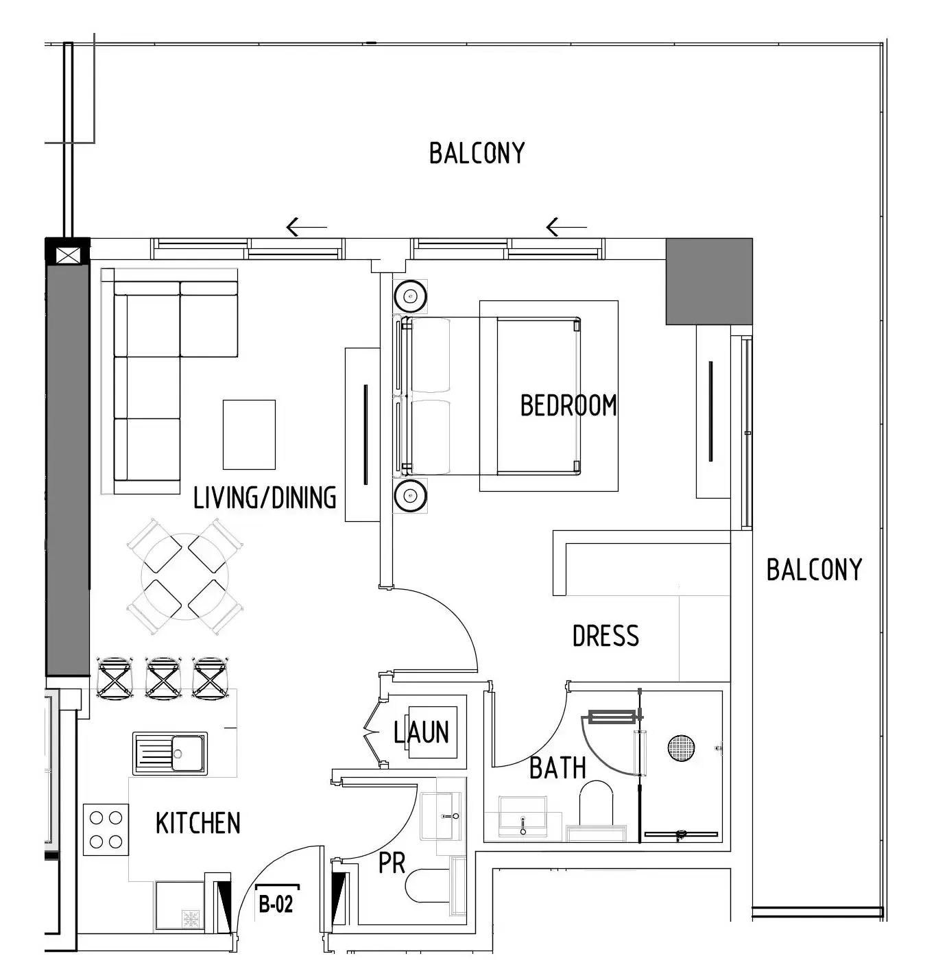 1 bedroom Apartments floor plan at Chelsea Residences