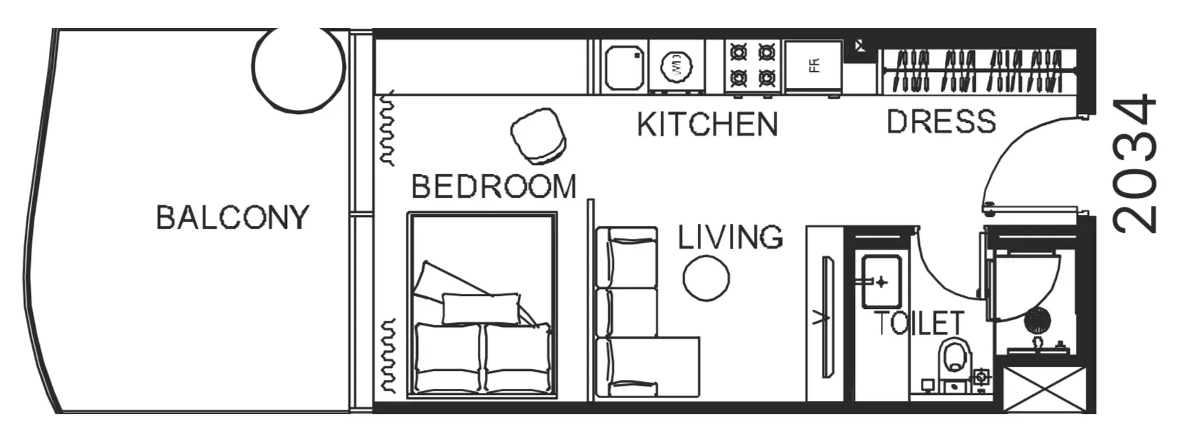 0 bedroom Apartments floor plan at The WOW Tower