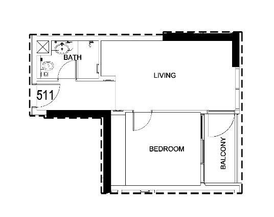 0 bedroom Apartments floor plan at Damac Hills 2 - Hotel Edge by Rotana