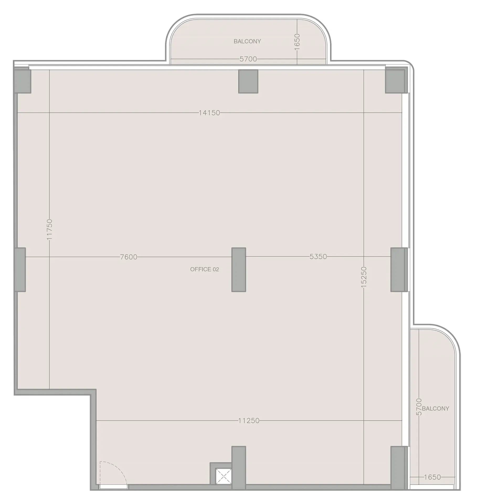  bedroom Office floor plan at ELAR1S Axis