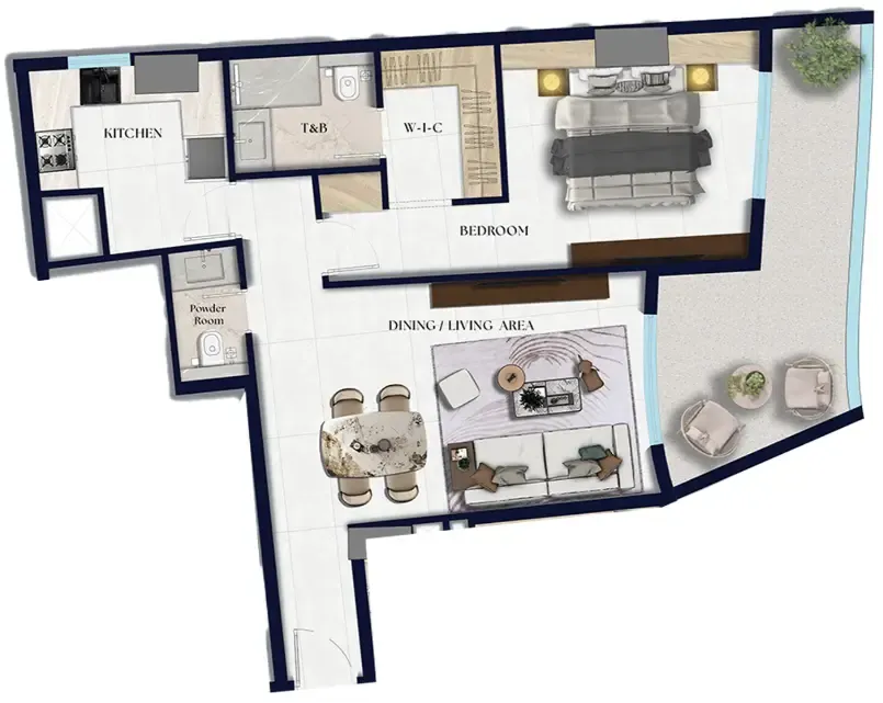 1 bedroom Apartments floor plan at Xenia Residence