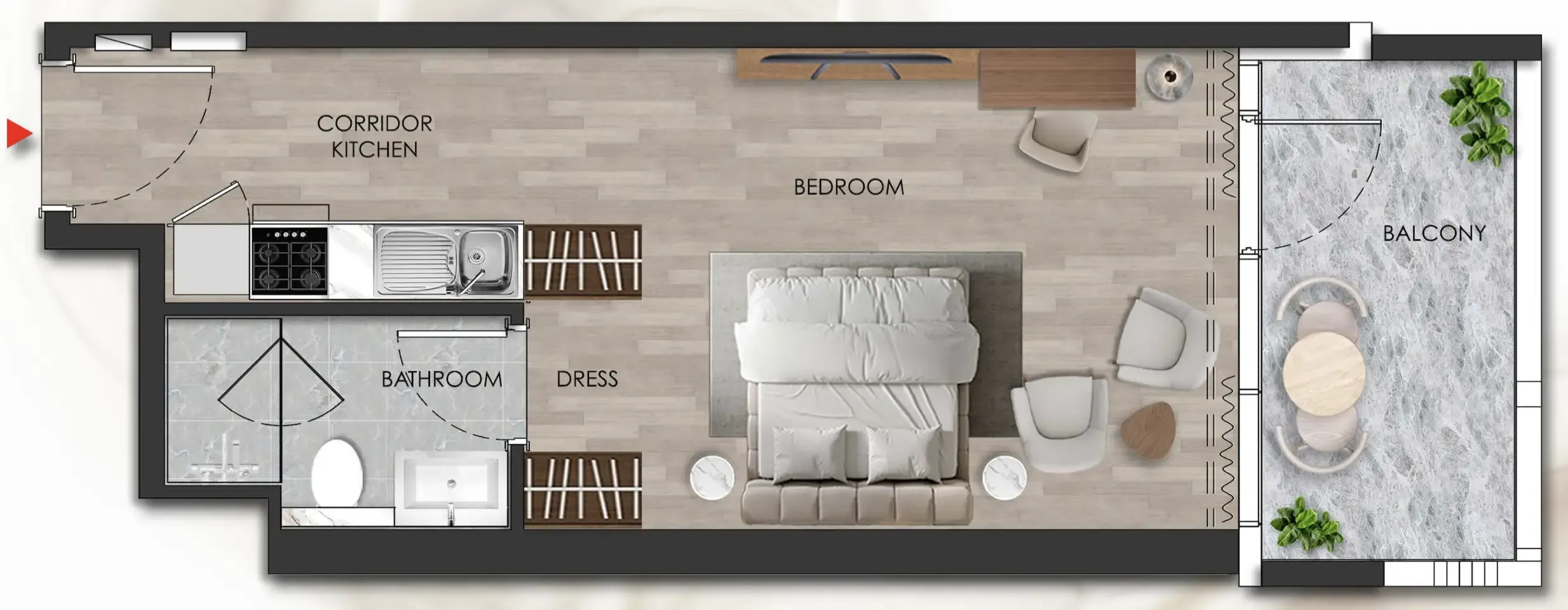 0 bedroom Apartments floor plan at Island Heights