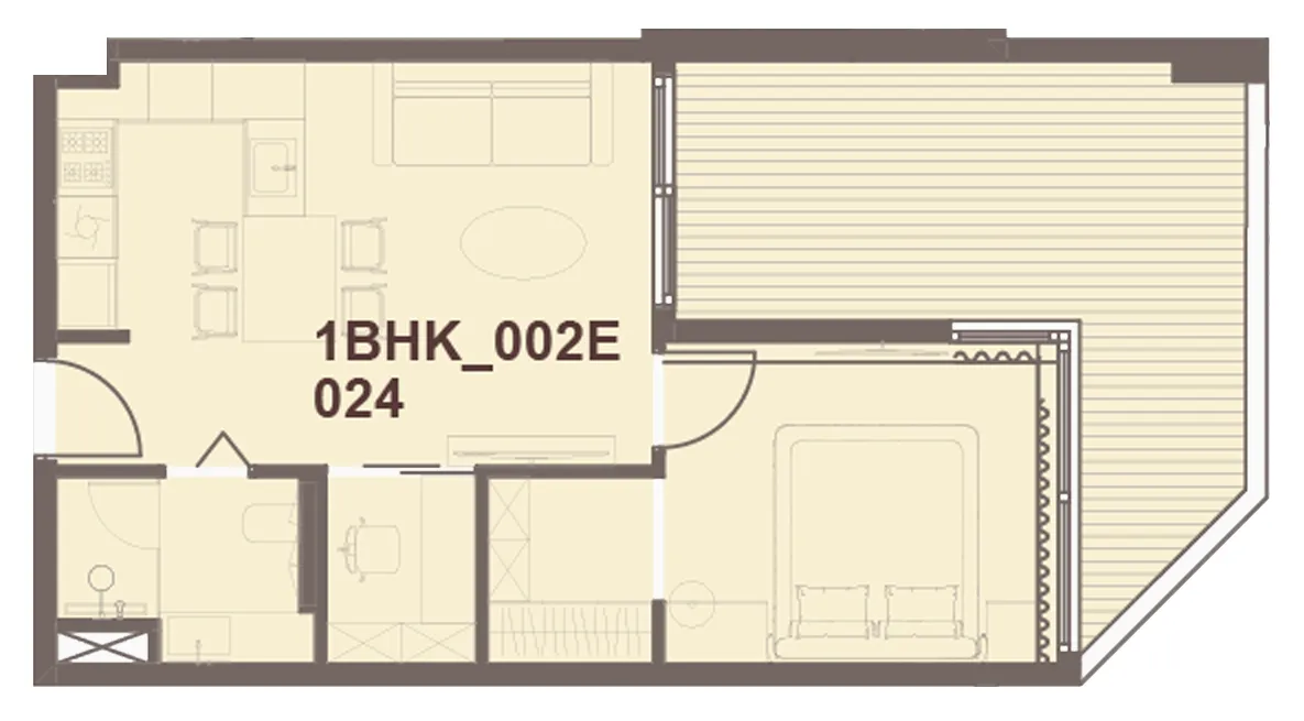 1 bedroom Apartments floor plan at J-Haus Residence