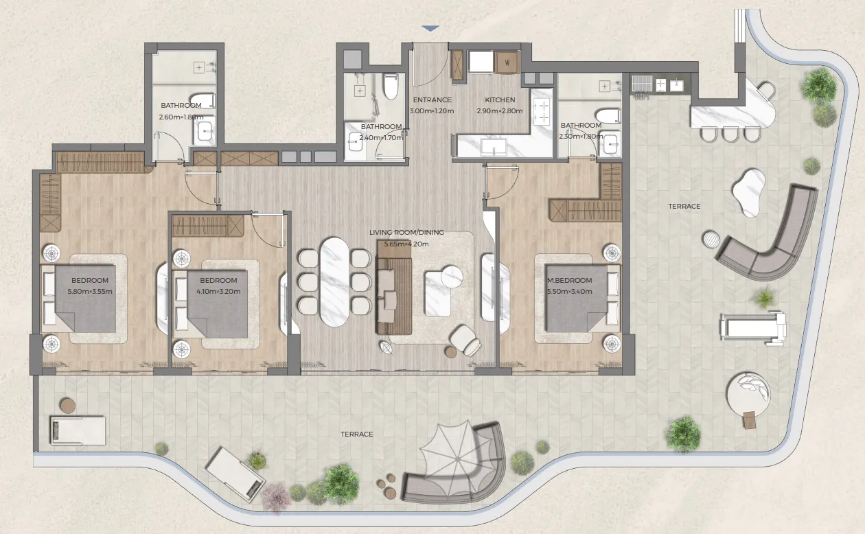 3 bedroom Apartments floor plan at Tomorrow 166