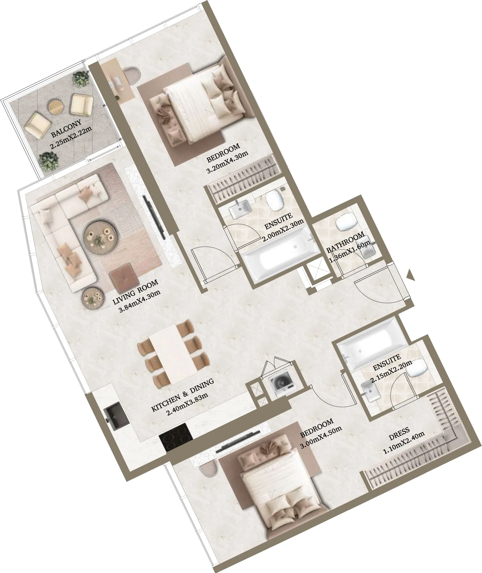 2 bedroom Apartments floor plan at Arthouse Hills