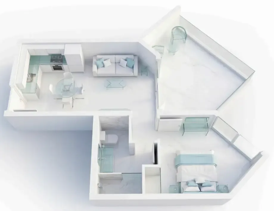 1 bedroom Apartments floor plan at Ice Beach