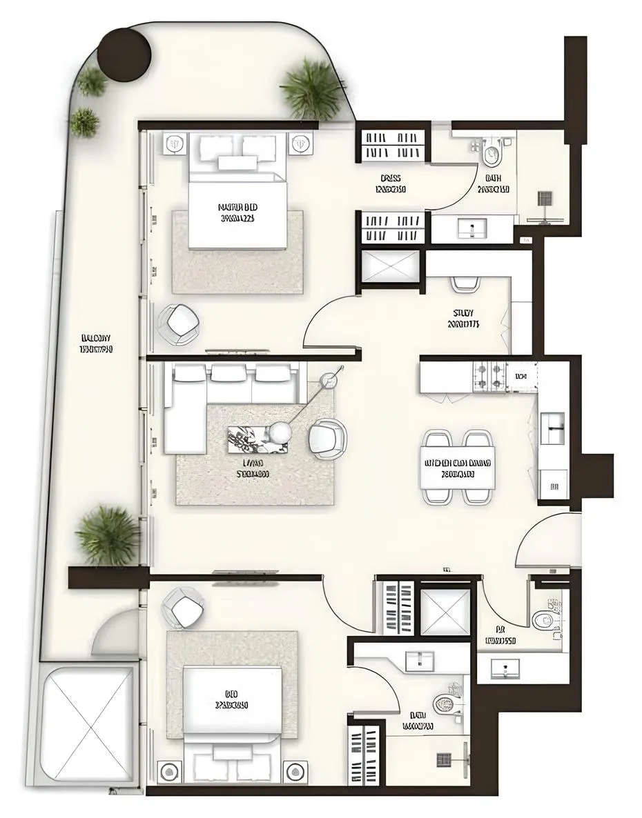 2 bedroom Apartments floor plan at Sonate Residences