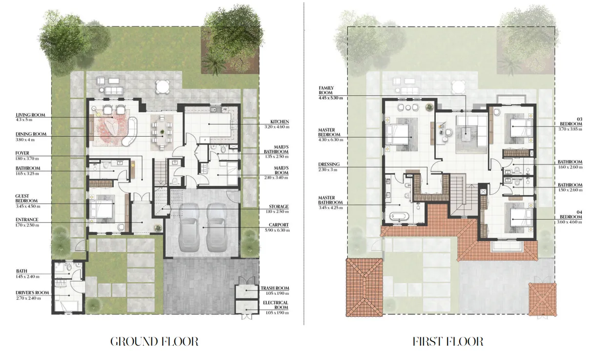 4 bedroom Villa floor plan at Bloom Living Seville