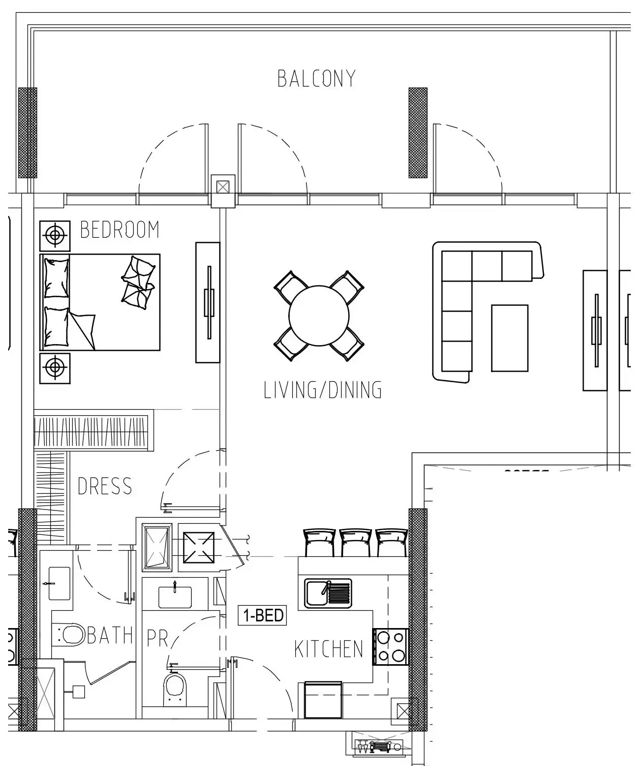 1 bedroom Apartments floor plan at Damac Riverside Views