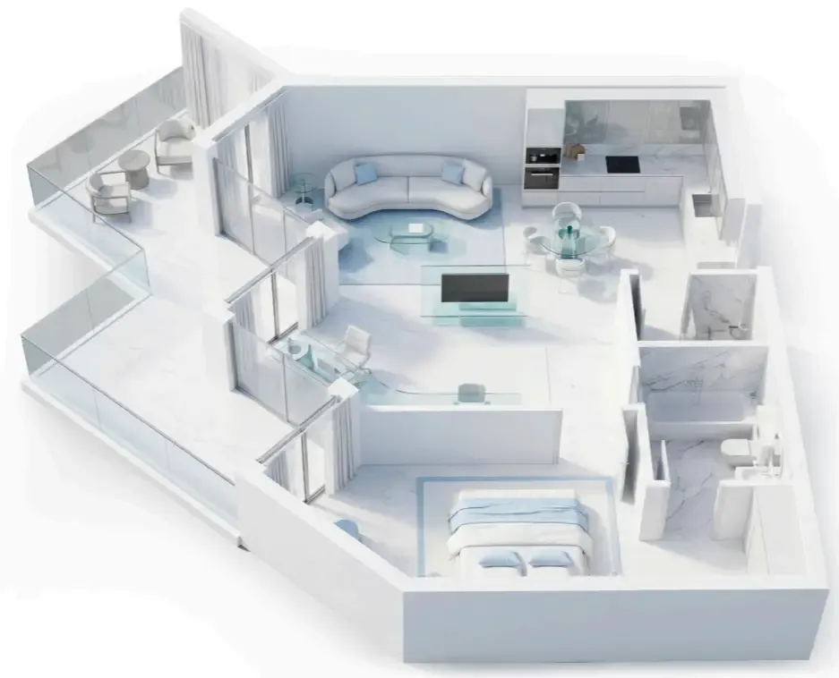 1 bedroom Apartments floor plan at Ice Beach