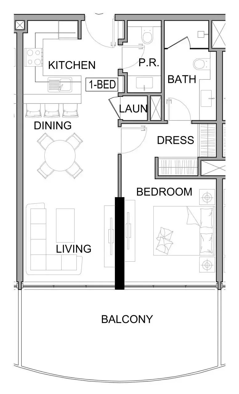 1 bedroom Apartments floor plan at Damac Lagoons Views Phase 3